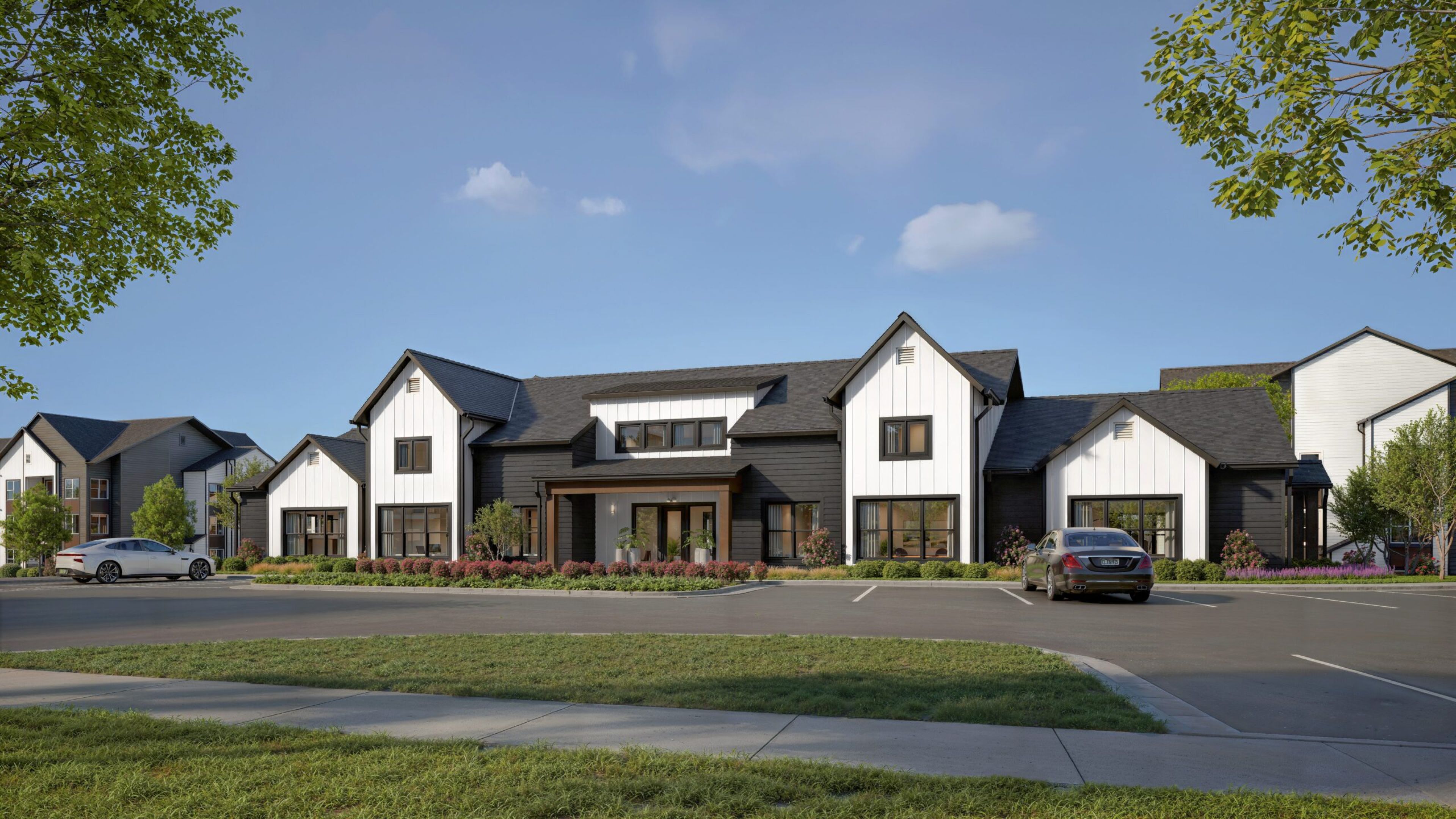Hawthorne at Concord Lake esident clubhouse amenity with seating area and beautiful finishes